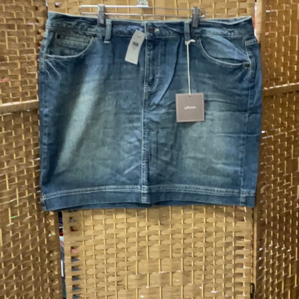 J. Jill Washed Blue Denim Mini Skirt